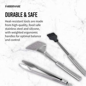 FABERWARE $50 barbecue three-piece stainless steel set NEW IN BOX